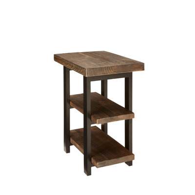 Pomona Rundell 20" W Solid Pine Wood End Table with 2 Shelves
