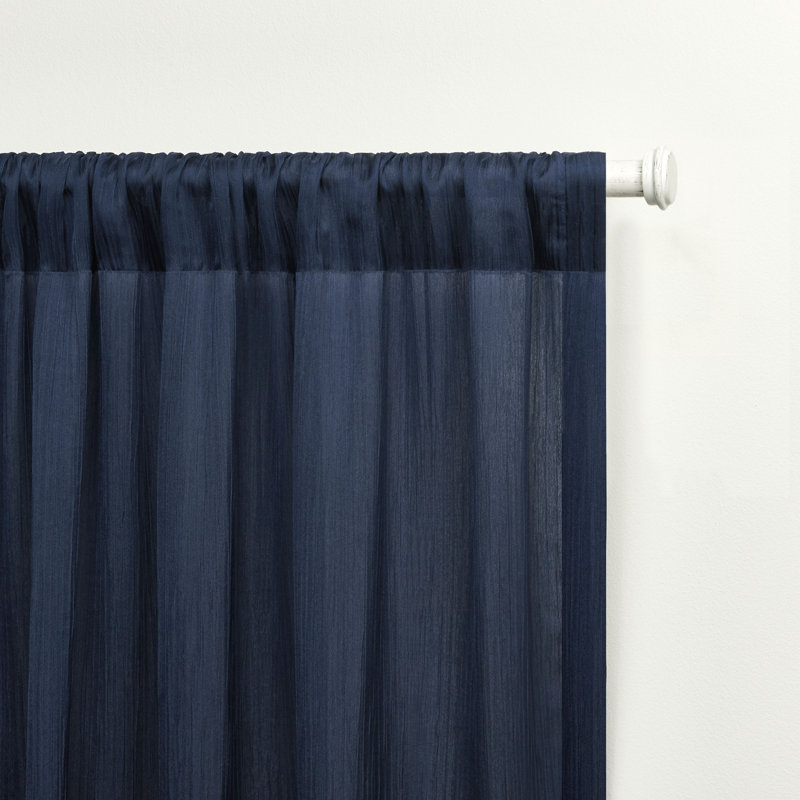 Lauren Ralph Lauren Coralina Sheer Rod Pocket Curtain Panel, 50" W x 84" L, Blue