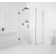 Illume 34 in. x 32 in. x 78 in. 90-degree Fully Frameless Wall Hinged Glass Shower Enclosure