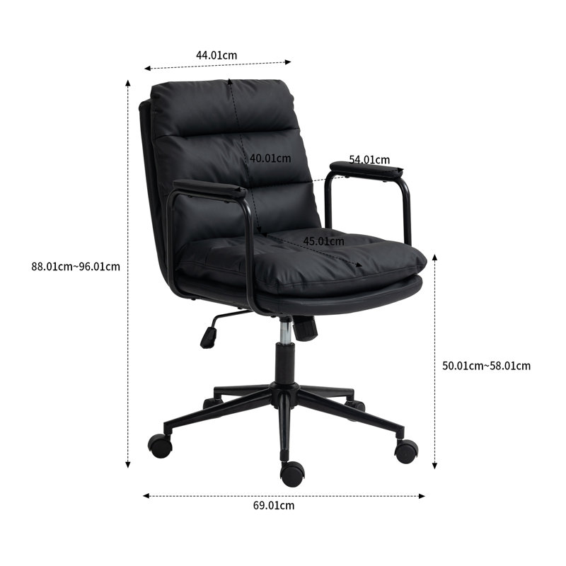 Modern and comfortable removable office chair with wheels and upholstered backrest armrests for bedroom, study, computer room, office