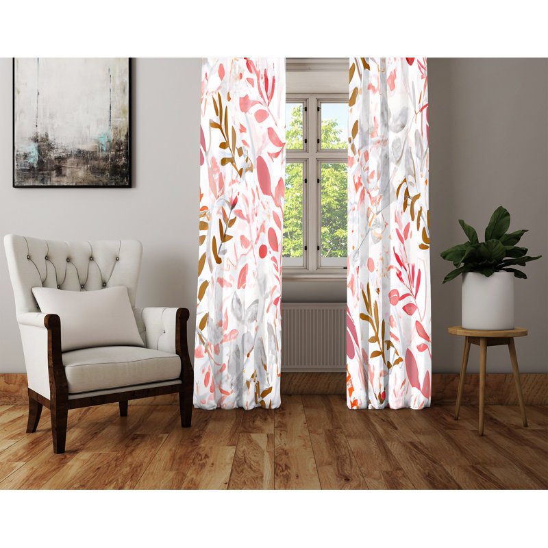 Derreon Semi Sheer Curtain Pair, 20" W x 61" L