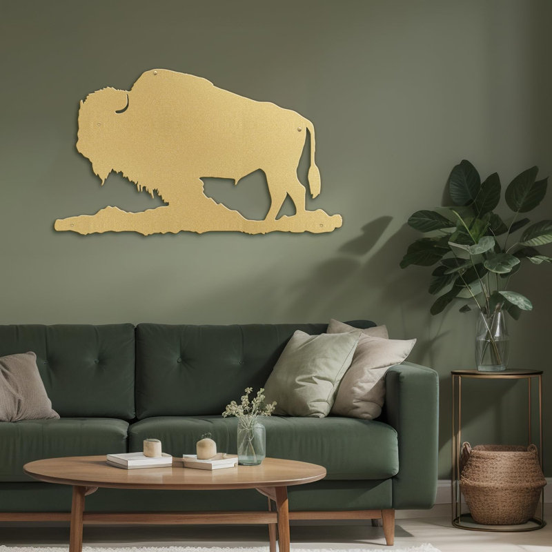 Décoration murale en métal, H 18 po x l 36 po x P 0,05 po, Or