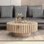 Table basse moderne et minimaliste avec texture bois, stable et durable, rehaussant l'esthétique de l'espace pour les salons, les salles d'étude et les bureaux.-1172837578