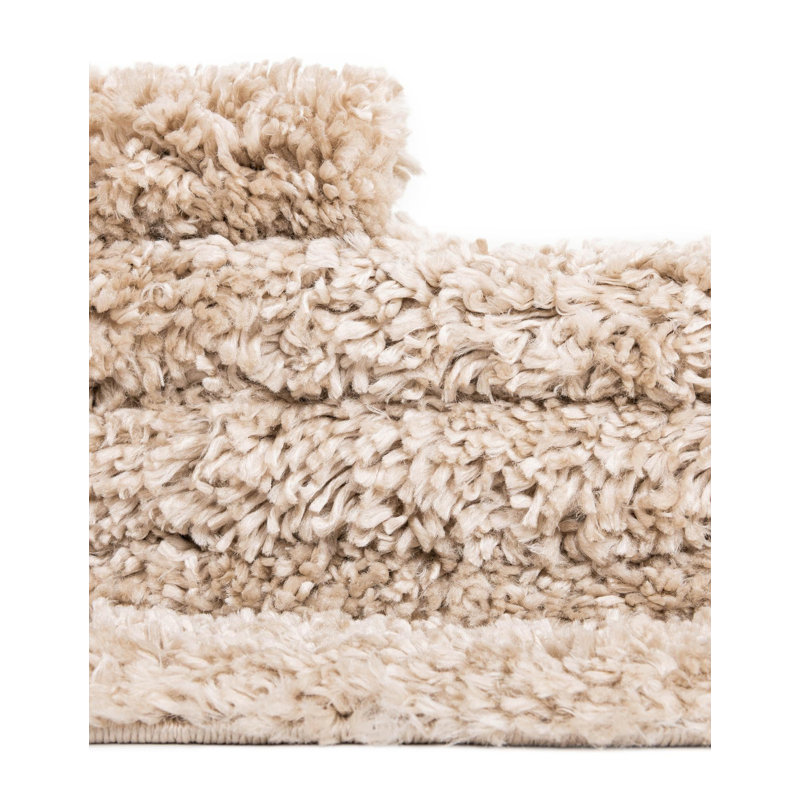 Tapis beige tissé à la machine Analena, Rond 4 pi 1 po
