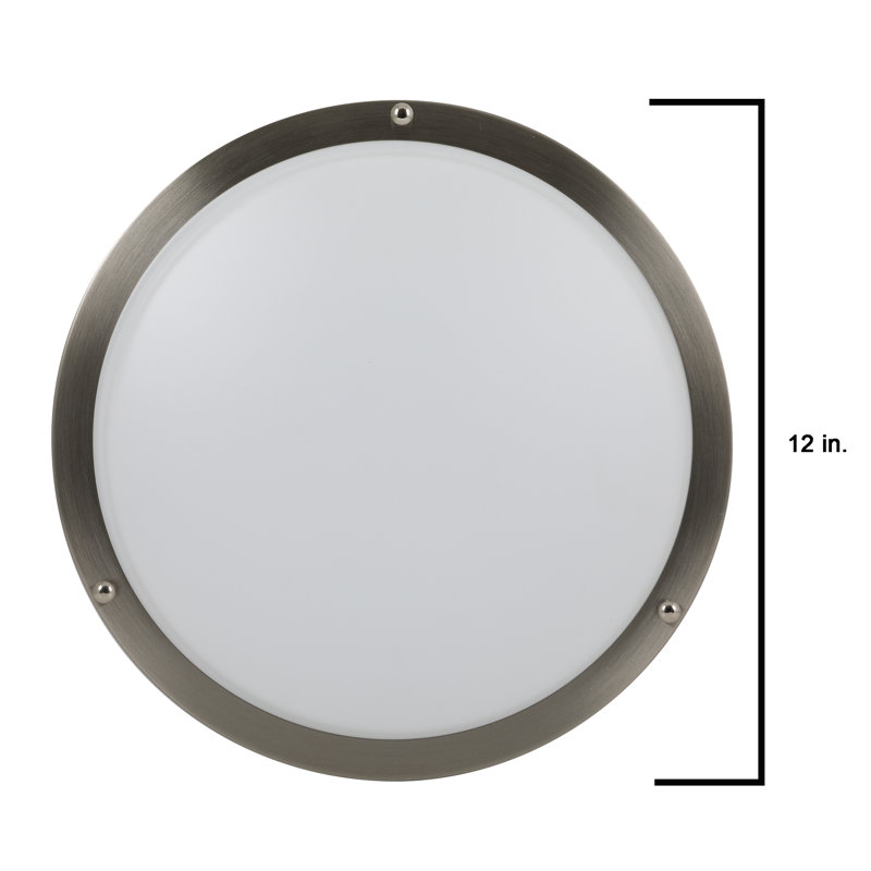 Arjit Acrylic LED Flush Mount, Brushed Nickel, 3.82" H x 12" W x 12" D