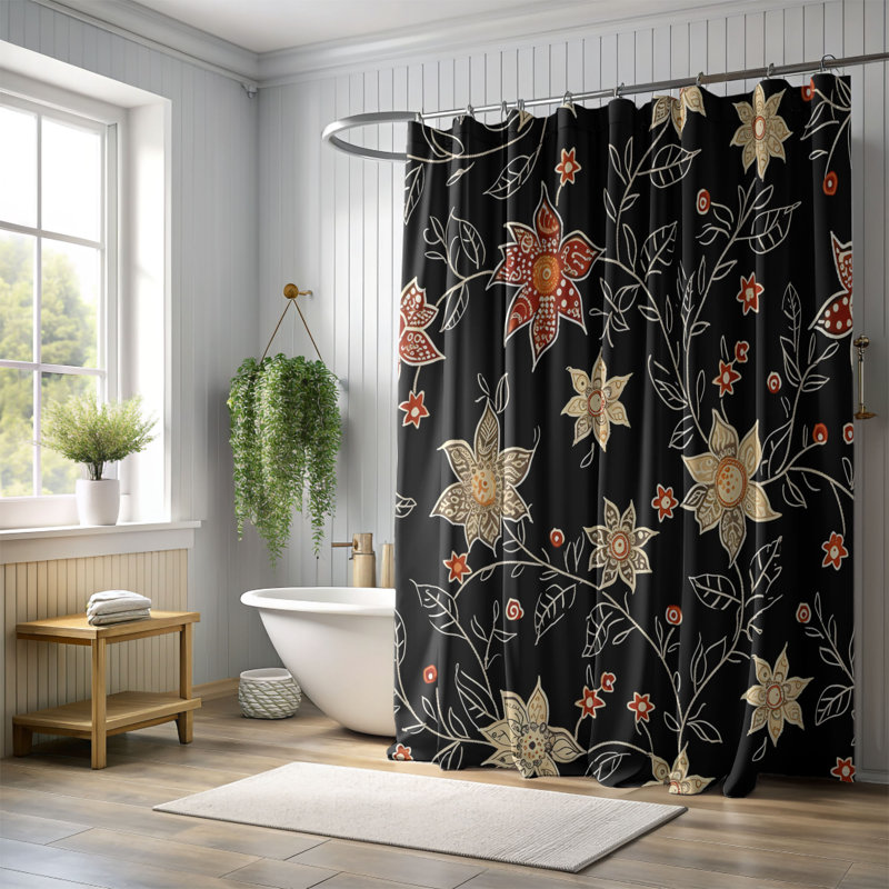 Rideau de douche Batik Garden - Premium, H 74 po x l 71 po