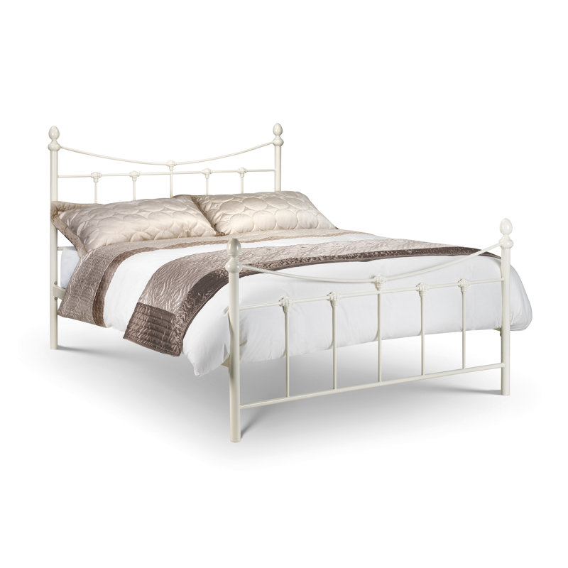 Marienville Metal Bed, Kingsize (5'), Stone White, No Mattress