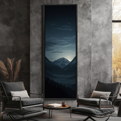 Mountain Landscape Framed Canvas Wall Art - Serene Nature Print for Modern Wall Decor