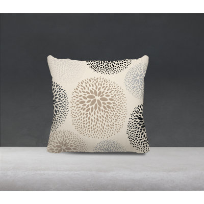Bavaria Floral Spun Polyester Indoor/Outdoor Reversible Throw Pillow