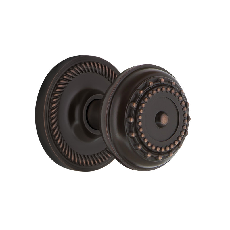 Rope Rosette with Meadows Door Knob, Timeless Bronze, 2-3/4”