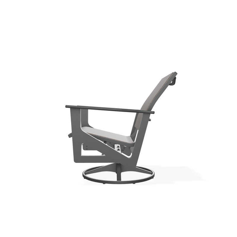 Wexler Outdoor Swivel Lounge Chair, Graphite, Destiny Steel
