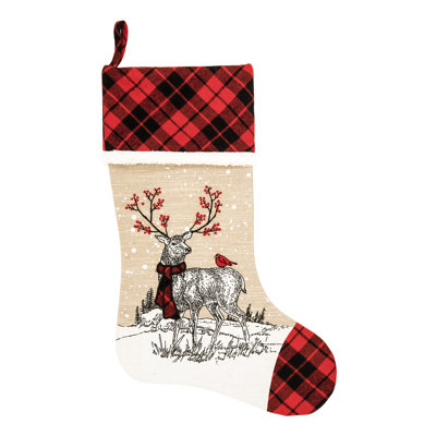 Chaussette de table cerf brodée et imprimée