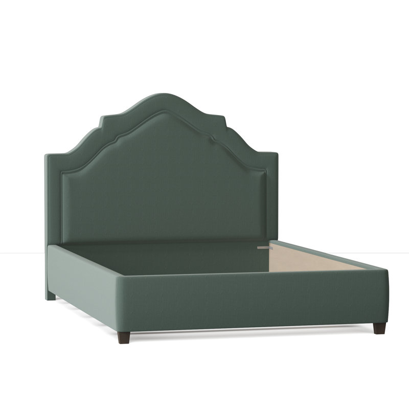 Sheila Upholstered Bed, Queen, Bella Ocean Performance Velvet, Brown Mahogany