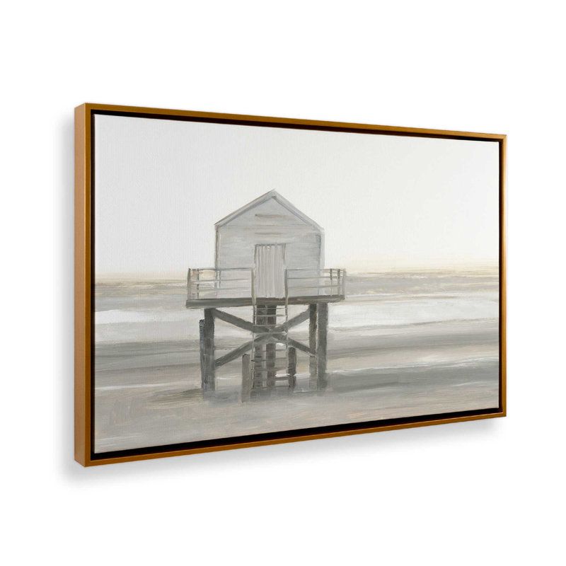 Impression sur toile «Weathered Beach Outpost I» par Ethan Harper, H 12 po x l 16 po, Doré