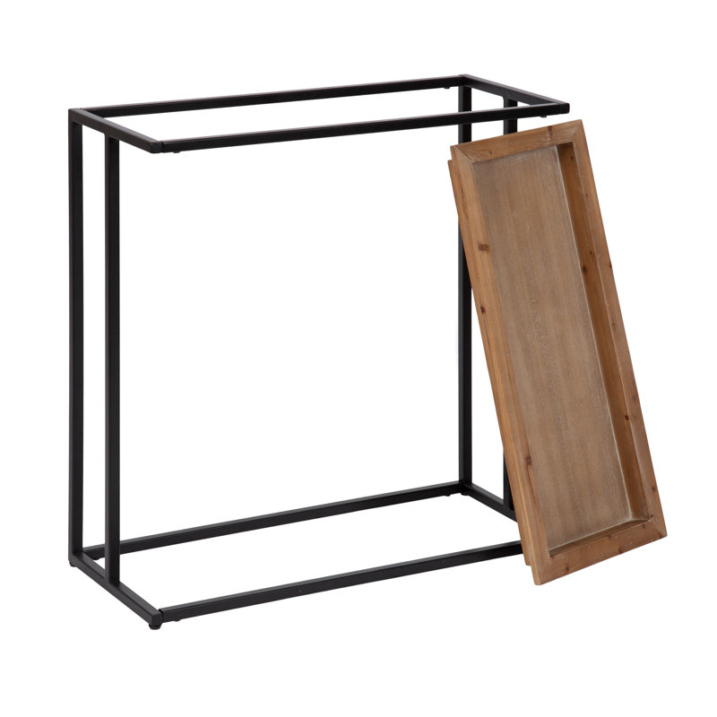 Fedorina Metal Console Table with Removable Tray
