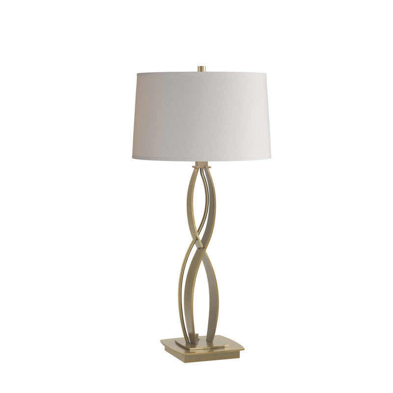 Almost Infinity 27" Table Lamp, Modern Brass, Flax