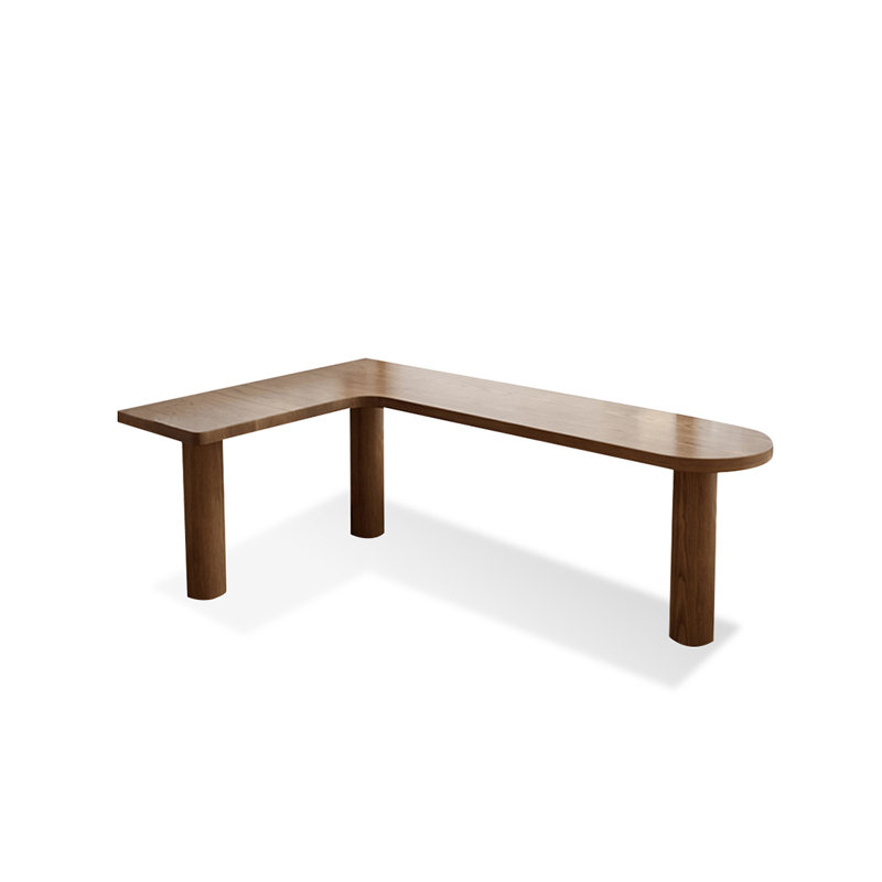 Bureau d'angle en bois massif en forme de L, Retour à gauche, H 29,53 po x l 86,61 po x P 55,12 po
