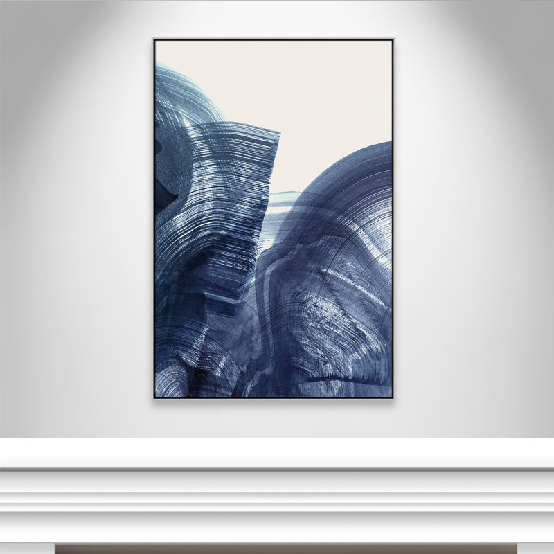 Indigo Crescendo II, impression par , Flottant argenté, H 61,5 po x l 41,5 po