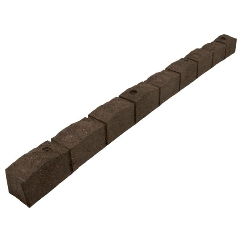 Tierra Verde 48"L Roman Stone Recycled Rubber Garden Border Kit, Earth, 2-Pack
