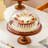 Round Peach Wood Cake Plate