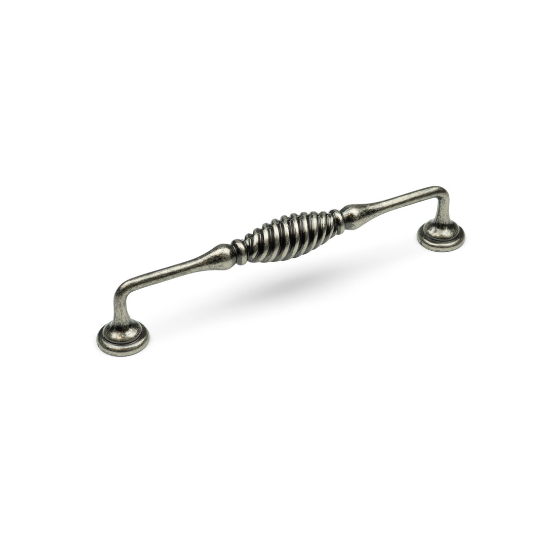 Antique Pewter Twist D-Bar Handle & Coordinating Pull Knob