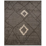 Urban Ridge Wool Hand Knotted Area Rug in Charcoal Lattice