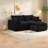 Comfortable Black Sectionals, Corduroy L-shape Couch For Modern Living Room