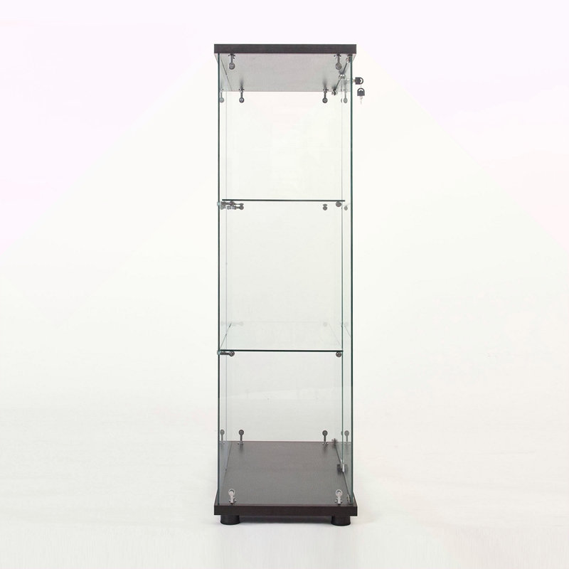 Vitrine à deux portes avec 3 tablettes, Noir