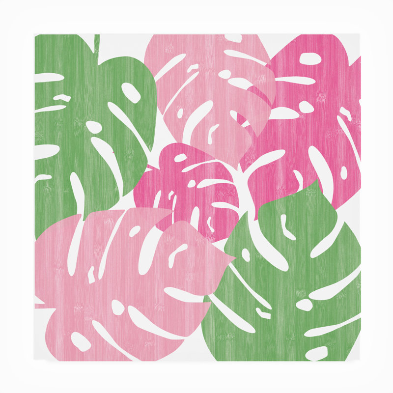 Décoration murale d'extérieur toutes saisons Sarah Adams «Rose vif Monstera II», L 24 po x H 24 po