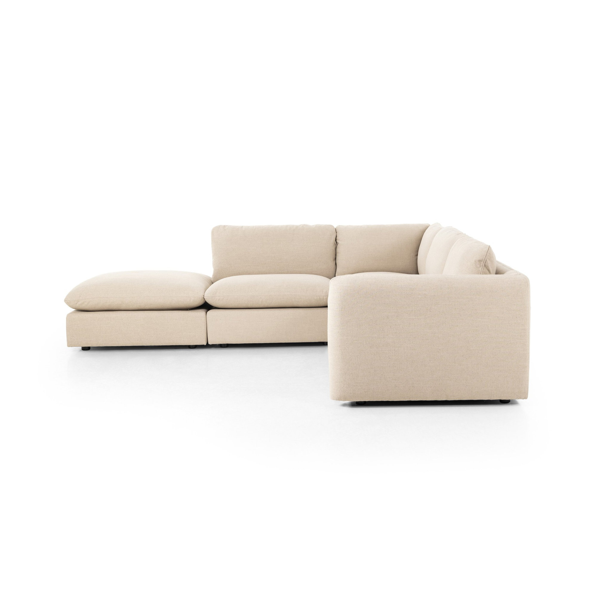 Margorie Upholstered L-Sectional, Left Hand Facing, Taupe Linen Blend