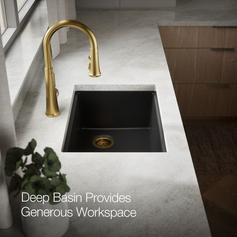 Billings Undermount Single-Bowl Kitchen Sink, Matte Black