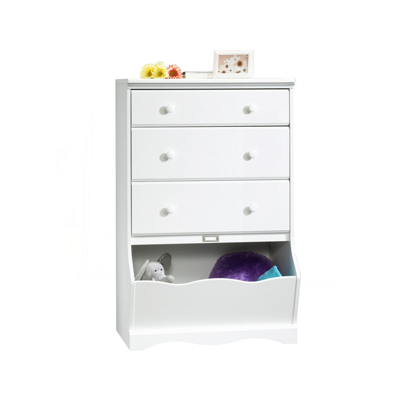 Commode 3 tiroirs, finition blanche