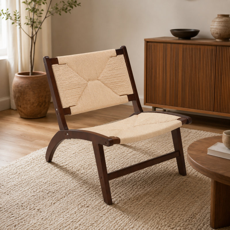 Fauteuil d'appoint rembourré Kraemer, Brun