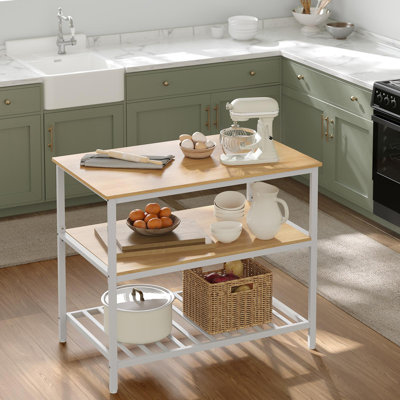 Janitza Kitchen Island with Manufactured Wood Top