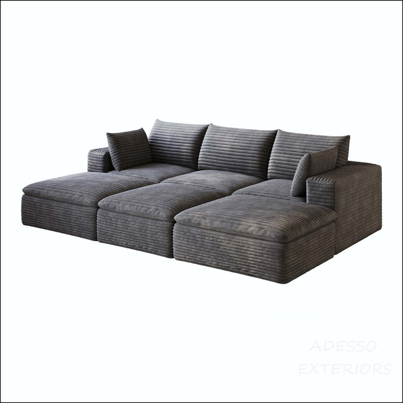Canapé 102 po Cloud avec rembourrage en coton moelleux et bricolage, Dark Gray
