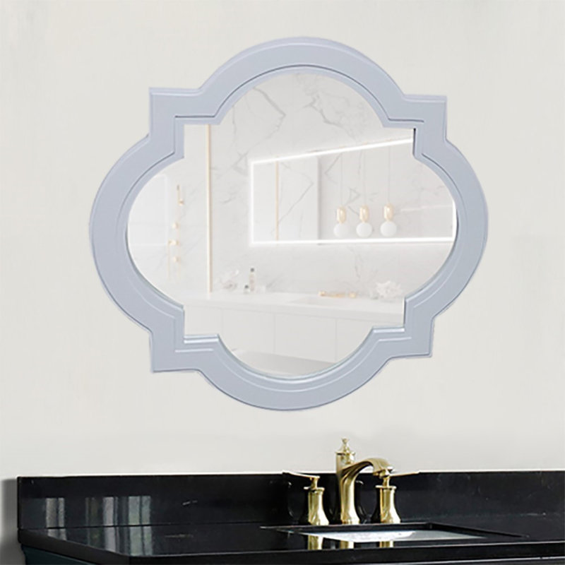 Miroir de salle de bain Cremeans Glam, Blanc, H 32 po x l 32 po x P 1 po