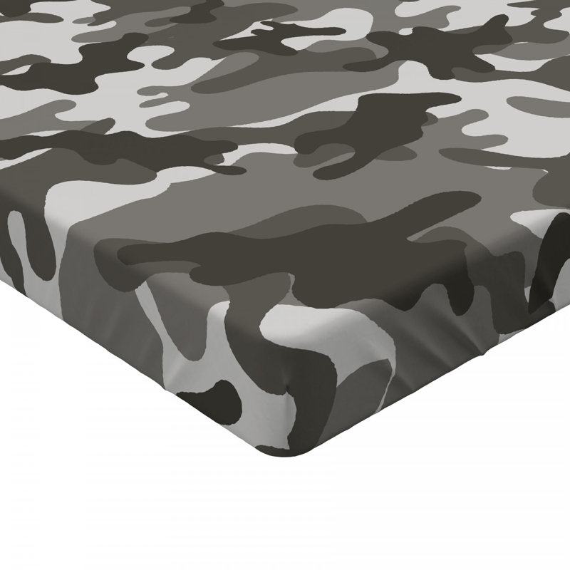 Microfiber Camouflage Fitted Sheet, Twin Fitted Sheet
