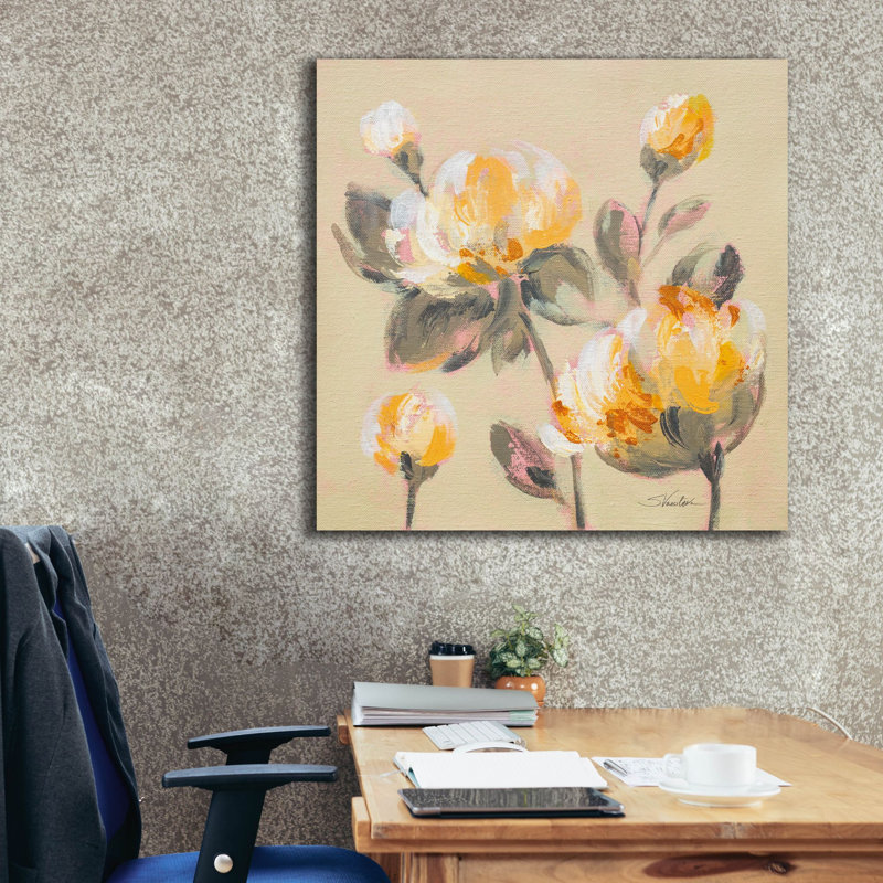 «Eping Graffiti» Blooming Peony 2 »par Silvia Vassileva, art mural sur toile, 37 po x 37 po, H 37 po x l 37 po