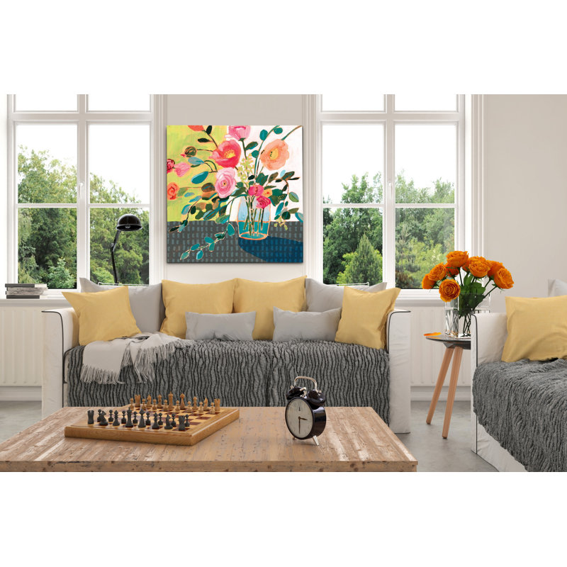 « excentrique bouquet ii », peinture, H 32 po x l 32 po x P 1,5 po, Toile tendue
