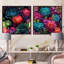 Bourrache - Ensemble de 2 collages botaniques carrés-101845600-101845606