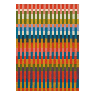 MOSSO Cream Geometric Washable Woven Backing Area Rug