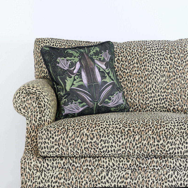 Hemp Throw Square Pillow Cover & Insert, Noir Taraxa Amphibia
