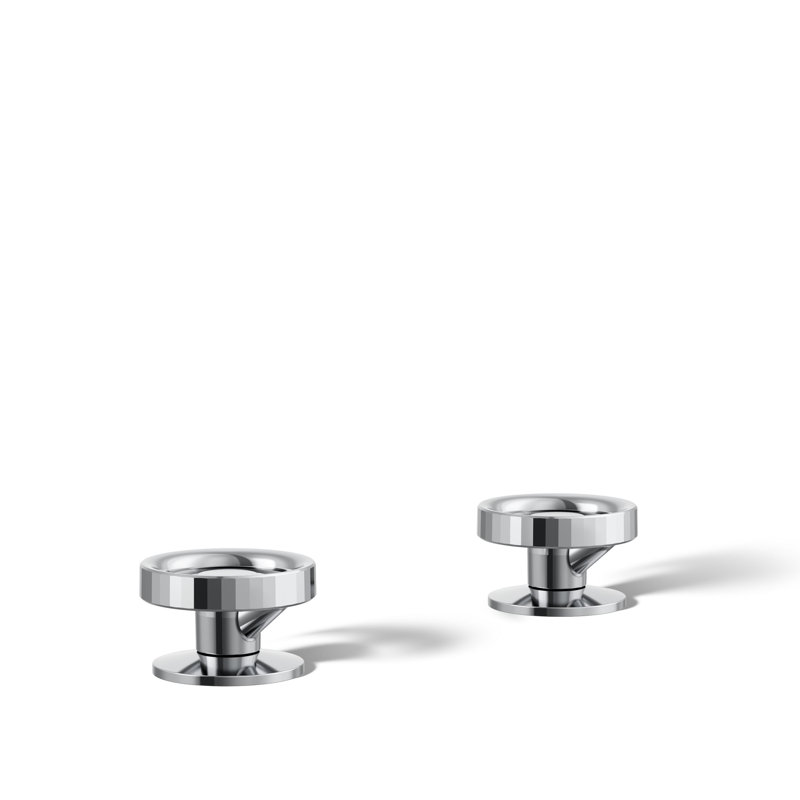 Poignées de lavabo de salle de bain Composants ™ avec design industriel, Chrome poli