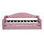Lit de jour simple rembourré capitonné avec couchette, canapé-lit en velours avec ports de charge USB Type-C, aucun sommier nécessaire, rose