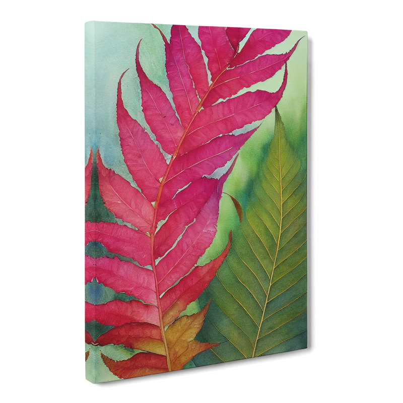 Watercolour Fern Leaf Vol.4 - Wrapped Canvas, 76cm H x 50cm W x 3cm D