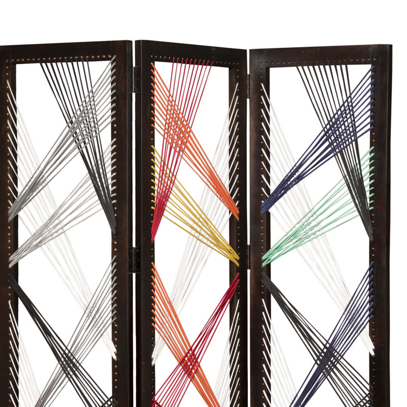 Elysia 61'' W x 72'' H 3 - Panel Solid Wood Folding Room Divider