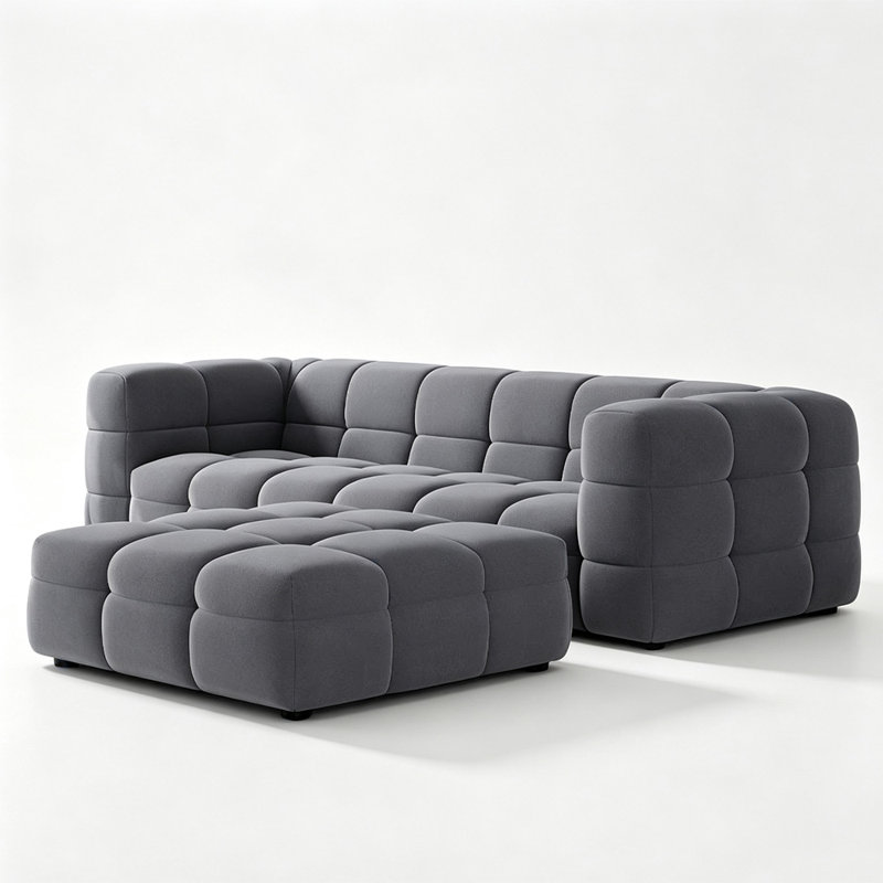 Rappoli 2 Piece Polyester Standard Living Room Set, Grey 100% Polyester