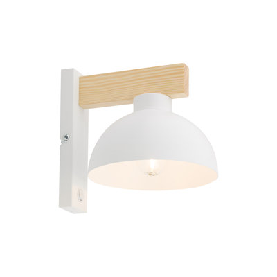 Lorenza 1-Light Dimmable White Armed Sconce