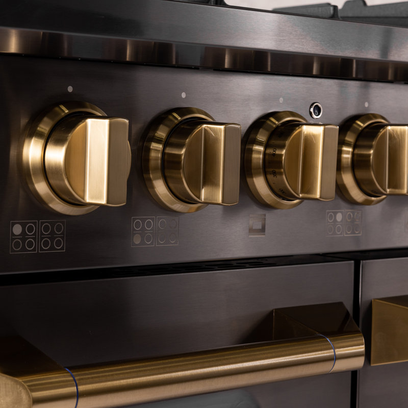 KUCHT Gemstone 48" Dual Fuel Range for Propane Gas, Sealed Burners, Griddle & 2 Ovens – Gemstone Finish, Liquid Propane