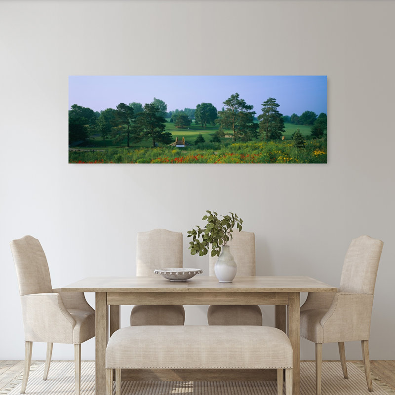 Trees on a golf course Des Moines Golf And Country Club Des Moines Iowa USA 1 Piece Wrapped Canvas Panoramic Wall Art